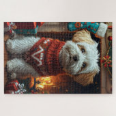 Havanese Hund mit Weihnachtsgeschenken Puzzle (Horizontal)