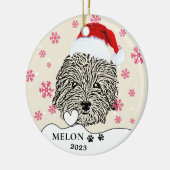 Havanese Hund Personalisiert Hand Zeichnend Keramik Ornament (Links)