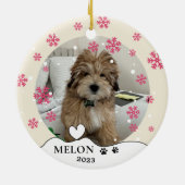 Havanese Hund Personalisiert Hand Zeichnend Keramik Ornament (Hinten)