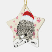 Havanese Hund Personalisiert Hand Zeichnend Keramik Ornament (Links)
