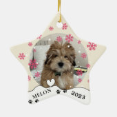 Havanese Hund Personalisiert Hand Zeichnend Keramik Ornament (Hinten)
