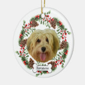 Havanese Hund Personalisiert Keramik Ornament (Links)