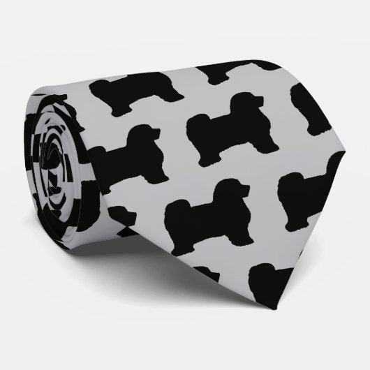 Havanese Hund Silhouette Krawatte (Gerollt)