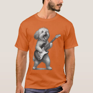 Havanese Hund spielt Gitarre Rockmusik Hunde Liebh T-Shirt