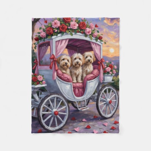 Havanese Hund Valentinstag Fleecedecke (Vorderseite)