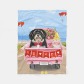 Havanese Hund Valentinstag LKW Fleecedecke (Vorderseite)