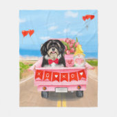 Havanese Hund Valentinstag LKW Fleecedecke (Vorderseite)