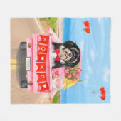 Havanese Hund Valentinstag LKW Fleecedecke (Vorderseite (Horizontal))