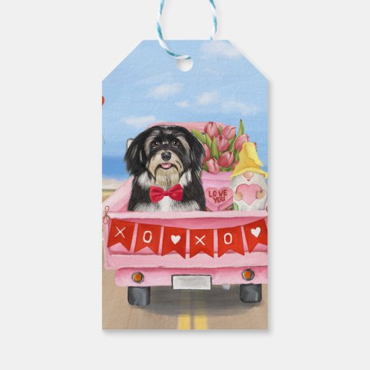 Havanese Hund Valentinstag LKW Geschenkanhänger (Rückseite)