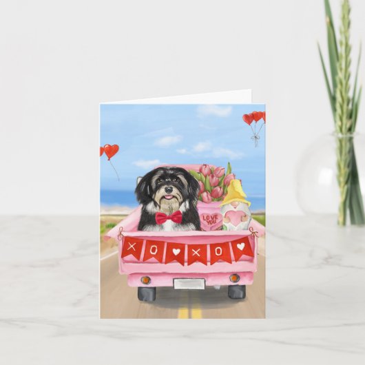 Havanese Hund Valentinstag LKW Karte (Vorderseite)