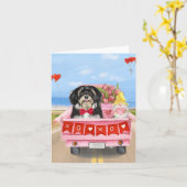 Havanese Hund Valentinstag LKW Karte (Gelbe Blume)