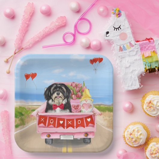 Havanese Hund Valentinstag LKW Pappteller (Party)