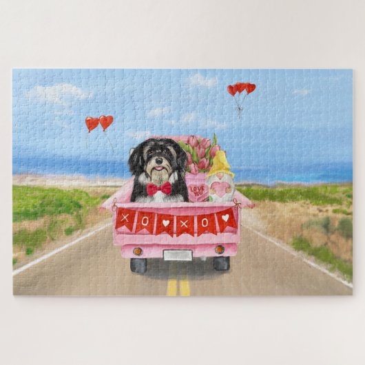 Havanese Hund Valentinstag LKW Puzzle (Horizontal)