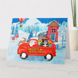 Havanese-Hund-Weihnachtslieferwagen Schnee  Karte
