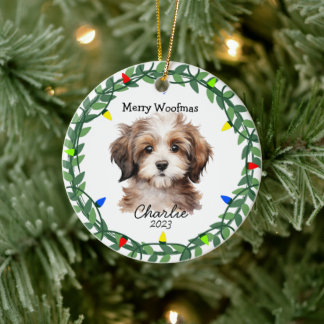 Havanese Hund/Welpe Adorable Weihnachten Keramik Ornament