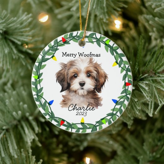 Havanese Hund/Welpe Adorable Weihnachten Keramik Ornament (Baum)