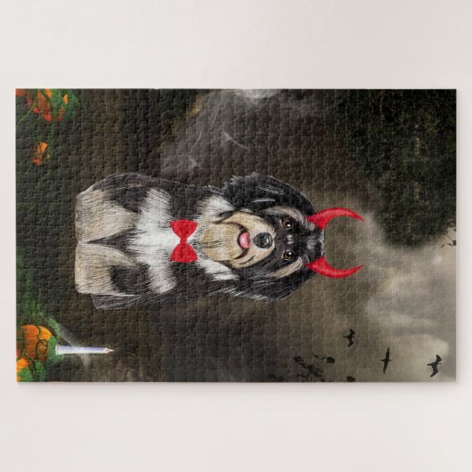 Havanese Hund zu Halloween-Kostüm Puzzle (Horizontal)