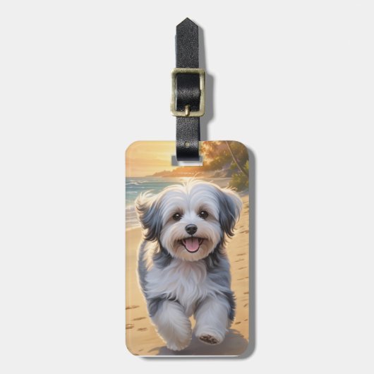 Havanese-Hunde-Gepäckanhänger Gepäckanhänger (Vorderseite vertikal)