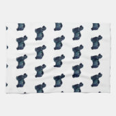 Havanese Hunde Silhouette Wasserfarbe Geschirrtuch (Horizontal)