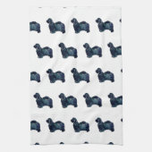 Havanese Hunde Silhouette Wasserfarbe Geschirrtuch (Vertikal)