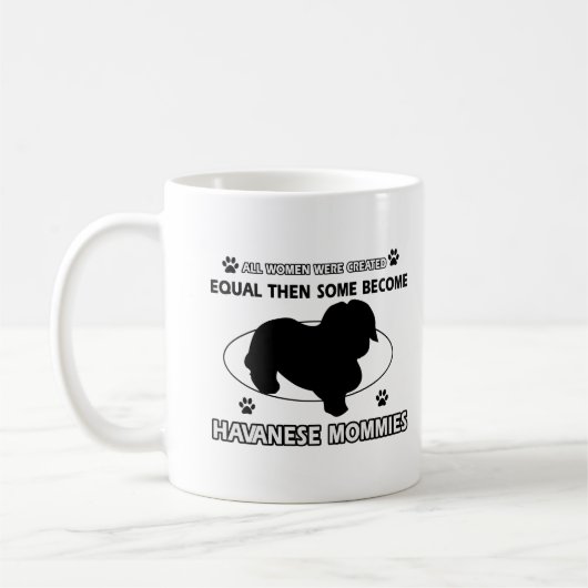 Havanese Hundeentwürfe Kaffeetasse (Links)