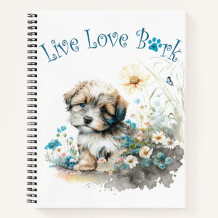 Havanese Hundefrau Blumen Notizblock