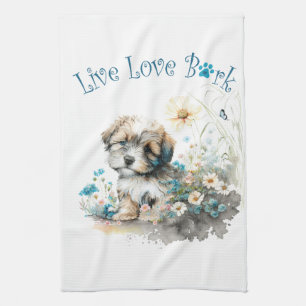 Havanese Hundefreundin Floral Geschirrtuch