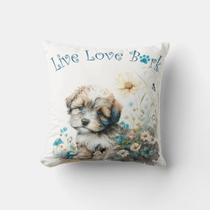 Havanese-Hundemutter Blumenmuster Kissen
