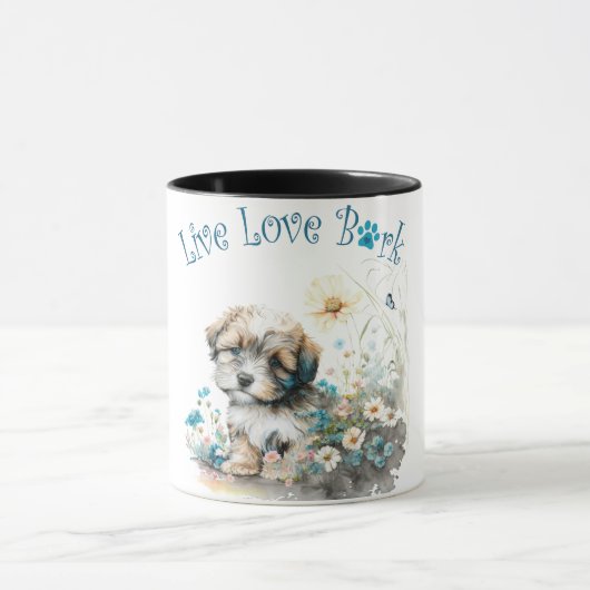 Havanese-Hundemutter Blumenmuster Tasse (Zentrum)