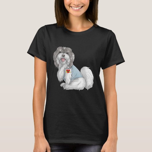 Havanese I Liebe Mama Tattoo Dog Funny Mother Day T-Shirt (Vorderseite)