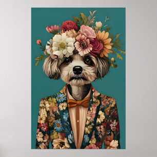 Havanese im Anzug Poster, Havanese Porträt Poster