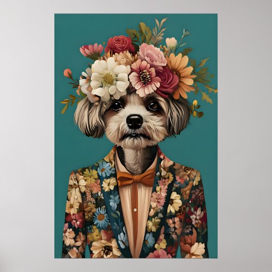 Havanese im Anzug Poster, Havanese Porträt Poster (Vorne)