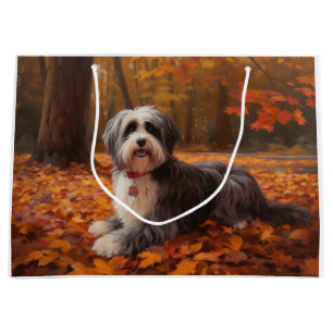 Havanese im Herbst Blätter fallen inspirieren Große Geschenktüte