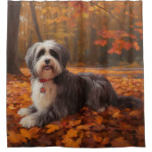 Havanese im Herbst Leaves Fall Inspiriert Duschvorhang (Vorderseite)