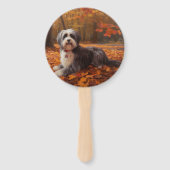 Havanese im Herbst Leaves Fall Inspiriert Fächer (Vorderseite)