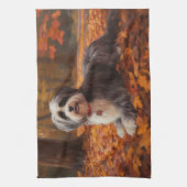 Havanese im Herbst Leaves Fall Inspiriert Geschirrtuch (Vertikal)