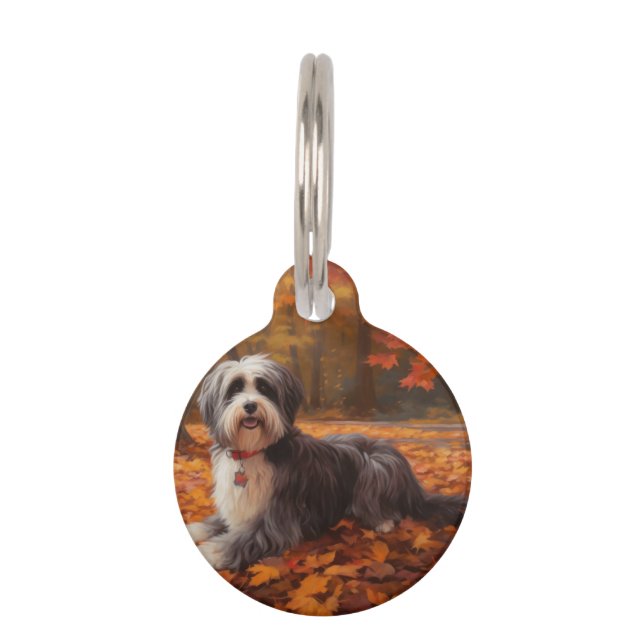 Havanese im Herbst Leaves Fall Inspiriert Haustiermarke (Vorderseite)