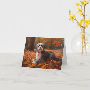 Havanese im Herbst Leaves Fall Inspiriert Karte