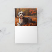 Havanese im Herbst Leaves Fall Inspiriert Karte (Innenseite)