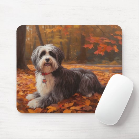 Havanese im Herbst Leaves Fall Inspiriert Mousepad (Mit Mouse)