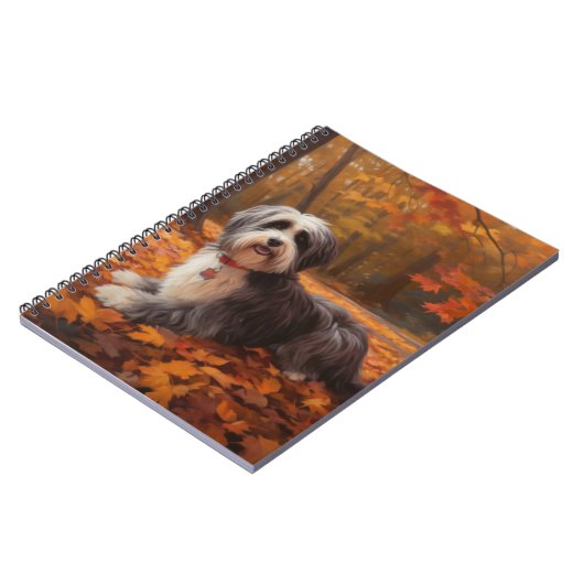 Havanese im Herbst Leaves Fall Inspiriert Notizblock (Linke Seite)