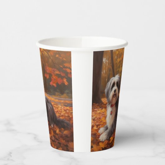 Havanese im Herbst Leaves Fall Inspiriert Pappbecher (Links)