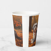 Havanese im Herbst Leaves Fall Inspiriert Pappbecher (Rechts)