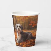 Havanese im Herbst Leaves Fall Inspiriert Pappbecher (Vorderseite)