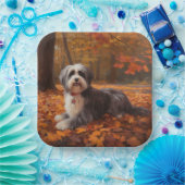 Havanese im Herbst Leaves Fall Inspiriert Pappteller (Party)
