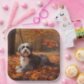 Havanese im Herbst Leaves Fall Inspiriert Pappteller (Party)