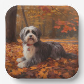 Havanese im Herbst Leaves Fall Inspiriert Pappteller (Vorderseite)