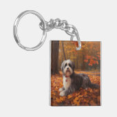 Havanese im Herbst Leaves Fall Inspiriert Schlüsselanhänger (Vorderseite links)