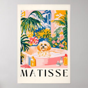 Havanese in der Badewanne, Lustiges Badezimmer-Van Poster