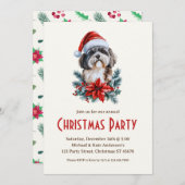 Havanese in einer Weihnachtsmannmütze White Dog We Einladung (Vorne/Hinten)